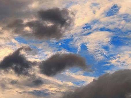 Dark clouds and blue skies, JPG