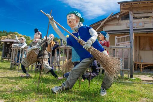 宮地岳かかし祭り 宮地岳かかし祭り,天草市,道の駅の写真素材
