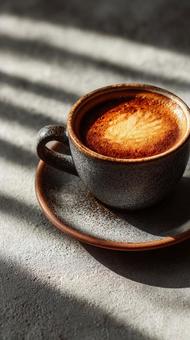 コーヒーカップと珈琲 コーヒーカップと珈琲の写真