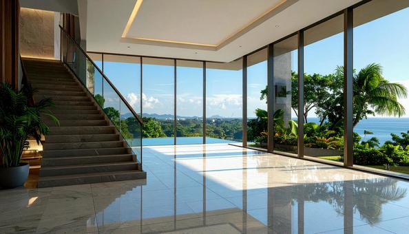 リゾートホテルのエントランス リゾートホテルのエントランスの写真