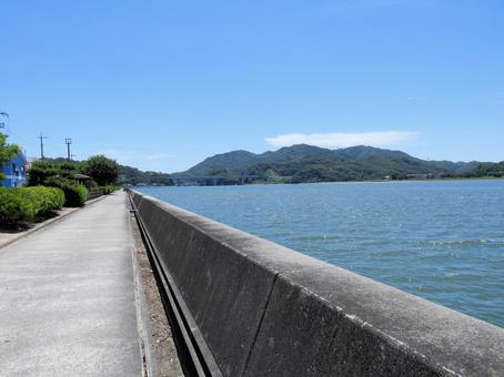 笠岡市　十一番町緑道 岡山県,十一番町緑道,笠岡市伏越港の写真素材