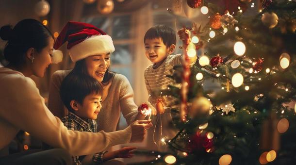 クリスマス 家族でパーティー クリスマス 家族でパーティーの写真