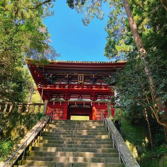 久能山東照宮の楼門 久能山東照宮,楼門,観光地の写真素材