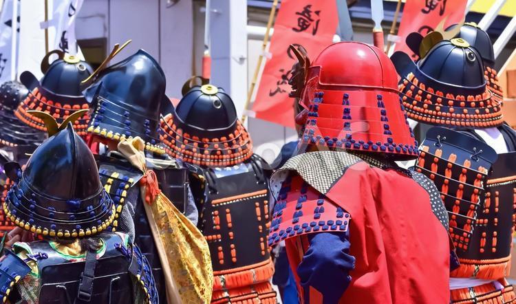 武者行列（Samurai） 戦国武者,侍,刀の写真素材