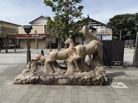 鹿島神宮　鹿の像 鹿島神宮,神社,茨城県の写真素材