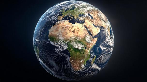 暗闇に浮かぶ神秘的な惑星地球 暗闇に浮かぶ神秘的な惑星地球の写真