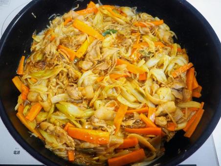 自家製・野菜炒めカレー風味（出来上がり） 野菜炒め,カレー風味,自家製の写真素材