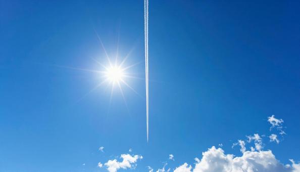 飛行機雲 飛行機雲の写真