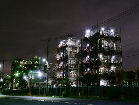 工場夜景 工場夜景 工場夜景,夜景,工場の写真素材