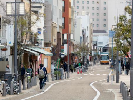 ロープウェー 松山城,大街道,愛媛県の写真素材