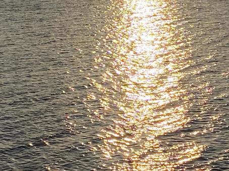 夕日の湖面 夕日の湖面 宍道湖,夕日,夕陽の写真素材