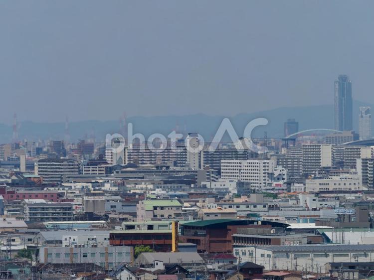 大阪の市街地の風景 大阪市,柏原市,ビル群の写真素材