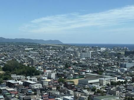 夏の函館市街と海景色 夏の函館市街と海景色 函館,北海道,海の写真素材
