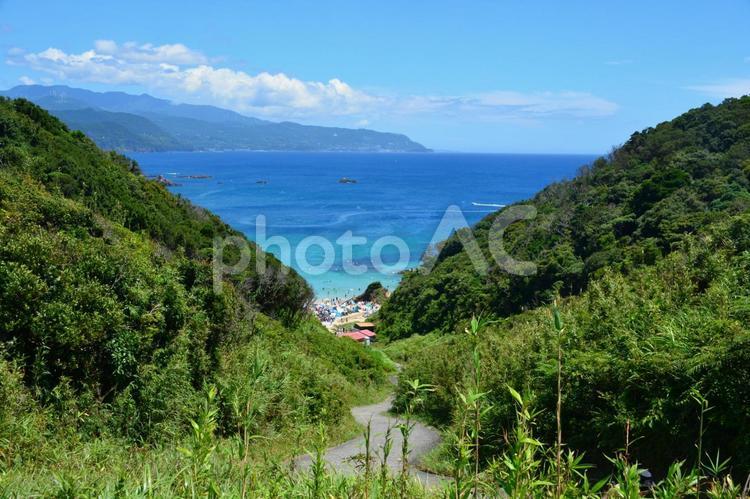 夏の下田・九十浜海岸 海,海水浴,海水浴場の写真素材