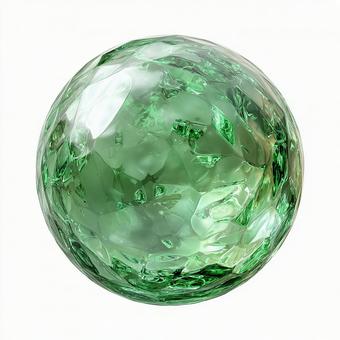 光を反射する緑の宝珠 光を反射する緑の宝珠の写真