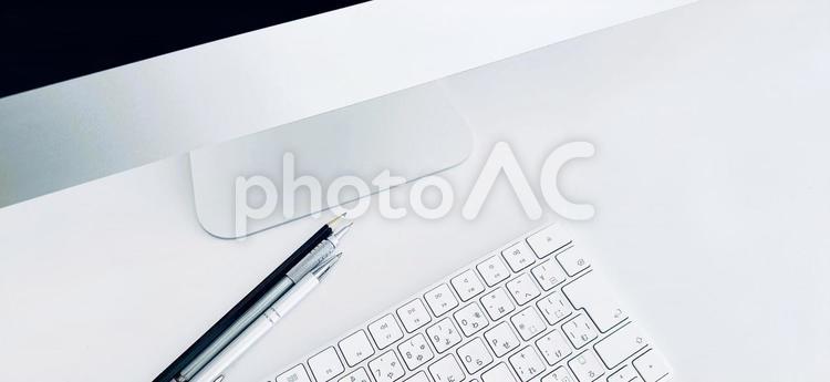 パソコン　ビジネス　背景素材　バナー素材 パソコン,バナー素材,ビジネスイメージの写真素材