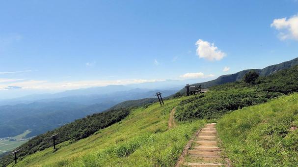 白馬五竜アルプス平自然遊歩道から 白馬五竜アルプス平自然遊歩道から 白馬五竜高山植物園,夏山,アルプス平自然遊歩道の写真素材