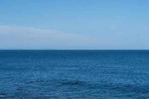 水平線だけ 水平線だけ 水平線,駿河湾,青空の写真素材