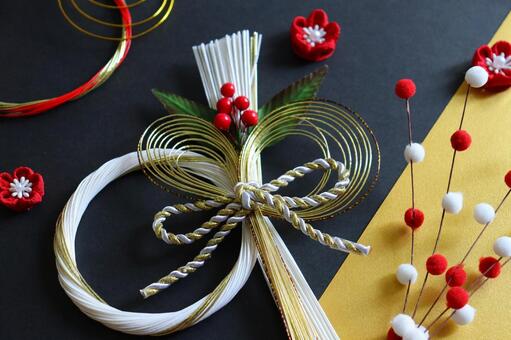 お正月のイメージ画像　１ お正月,しめ飾り,正月の写真素材