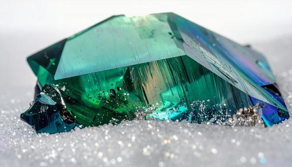 輝くエメラルド原石 輝くエメラルド原石の写真