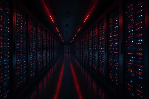 大規模データセンター内部 大規模データセンター内部の写真