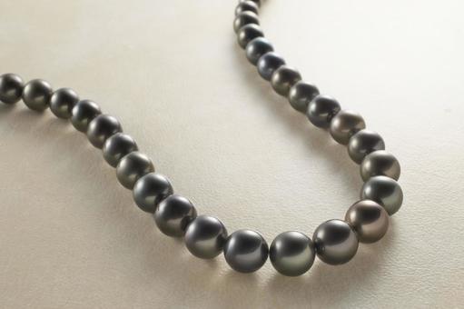 黒蝶パールネックレス パール,ネックレス,黒蝶の写真素材