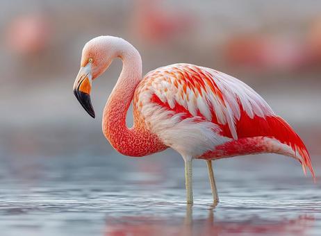 自然の中で輝く、鮮烈なフラミンゴの色彩 自然の中で輝く、鮮烈なフラミンゴの色彩の写真