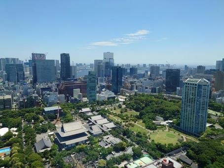 東京タワーから見た景色 東京タワーから見た景色 街並み,東京,自然の写真素材
