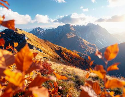 秋の紅葉がきれいな山 秋の紅葉がきれいな山の写真