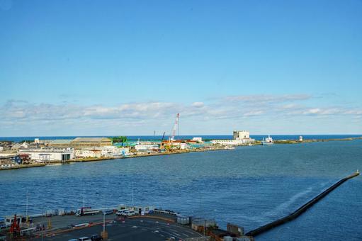 新潟湾の港の風景 海,風景,港の写真素材