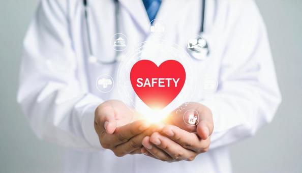安全な医療 SAFETYと書かれた聴診器 安全な医療 SAFETYと書かれた聴診器の写真