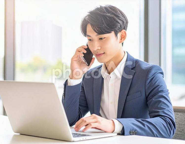 仕事をする男性 ビジネス,ビジネスマン,男性の写真素材