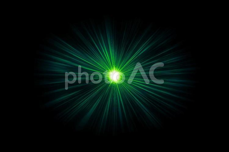 光のフレアエフェクト素材　緑 光,フレア,閃光の写真素材