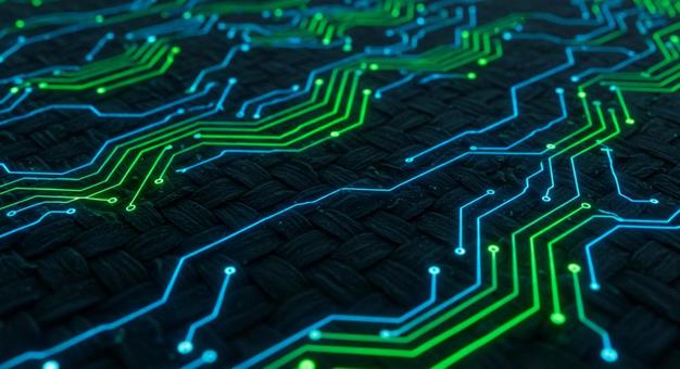 テクノロジーアート デジタル回路織り テクノロジーアート デジタル回路織りの写真