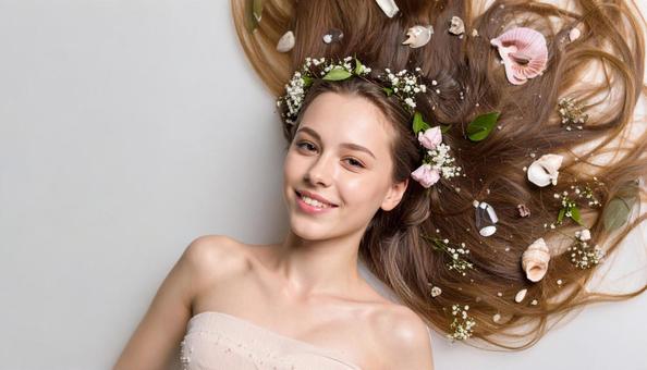 人魚姫のイメージの女性モデルの写真