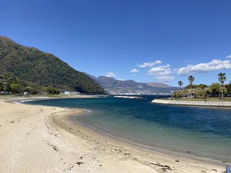 大分県別府市 田ノ浦ビーチ 大分県別府市 田ノ浦ビーチ 大分県,別府市,別府湾の写真素材