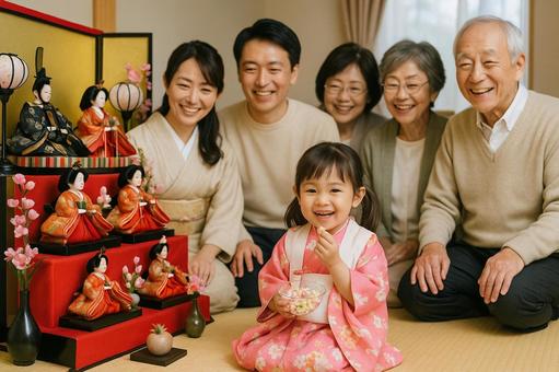 家族雛祭り記念 家族雛祭り記念の写真