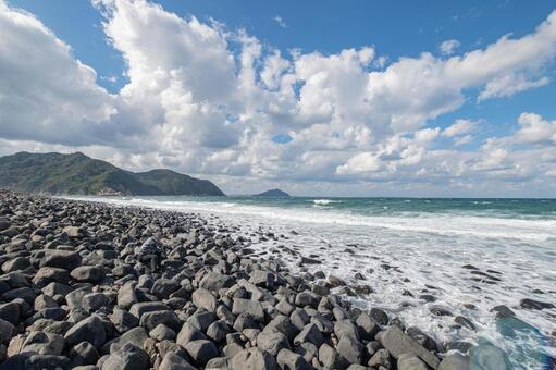 海岸沿いから眺める海の景色 海,海岸,海岸沿いの写真素材