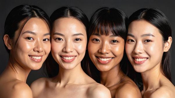 4人組の女性_アップ 4人組の女性_アップの写真