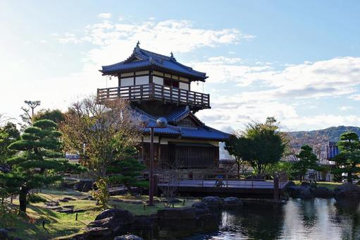 秋晴れの下の池田城 池田城,天守閣,展望台の写真素材