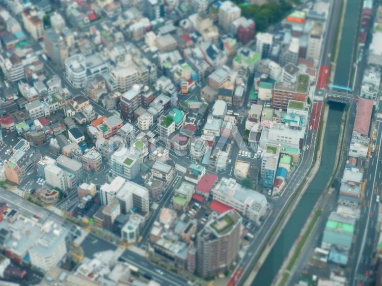 ミニチュアのような東京の街並み 東京,街並み,都市景観の写真素材