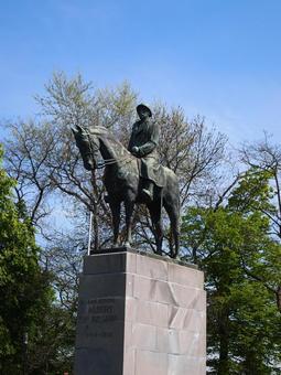 Photo, belgium, bruges, bronze statue, 