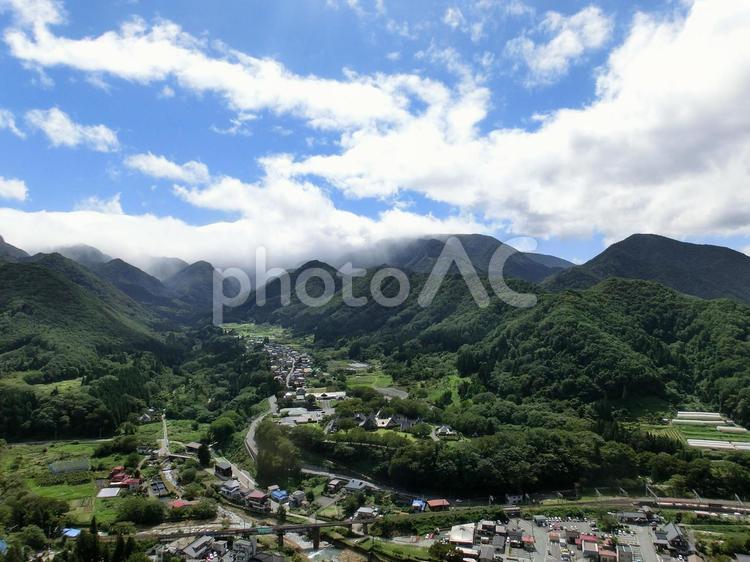 夏の山寺からの景色 山形,山寺,夏の写真素材