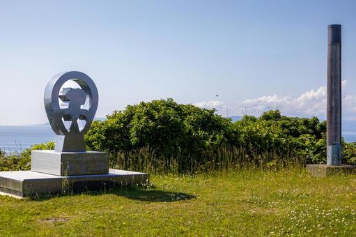 トンネルじん肺根絶の碑 トンネルじん肺根絶の碑,青空,龍飛岬の写真素材