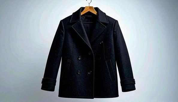 ハンガーにかかった黒いジャケット ハンガーにかかった黒いジャケットの写真