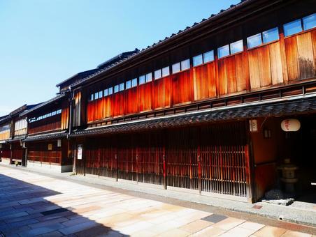 金沢ひがし茶屋街の街並み 金沢ひがし茶屋街の街並み ひがし茶屋街,金沢,東茶屋街の写真素材