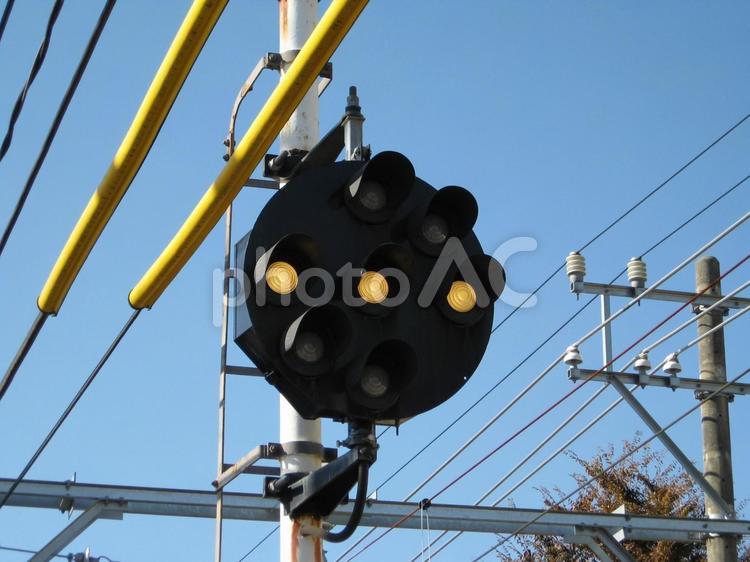 電車の中継信号機（停止） 信号機,中継,停止の写真素材