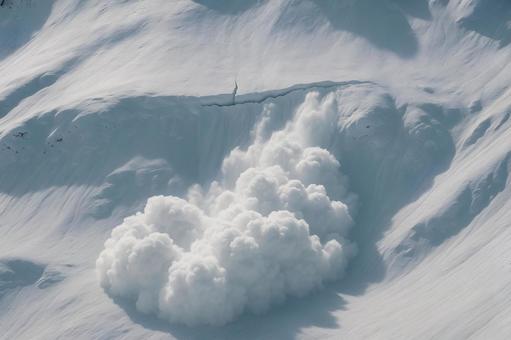 谷を駆ける雪崩 谷を駆ける雪崩の写真
