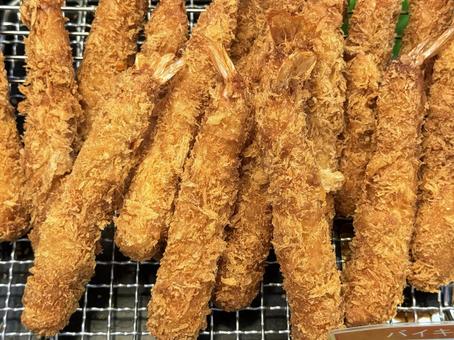 エビフライ エビフライ 揚げ物,串,油の写真素材