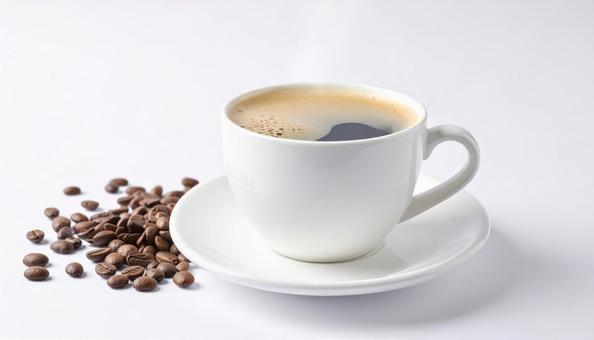 白い背景にコーヒー 白い背景にコーヒーの写真